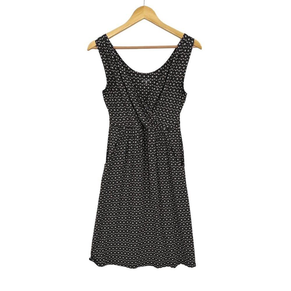 Garnet Hill Sleeveless Dress Size XS V-Neck Faux Wrap Bodice‎ Stretch A-line